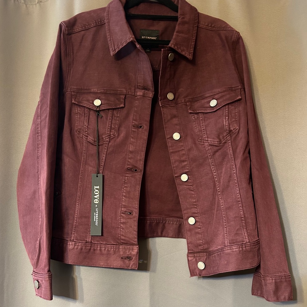 Liverpool Women's Burgundy Denim Jacket